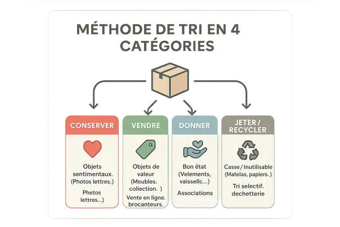 Méthode de tri en 4 catégories