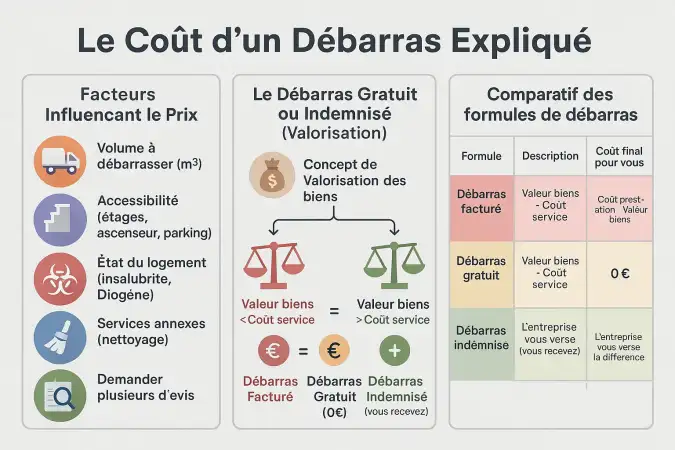 Visualisation des facteurs influençant le coût d'un débarras