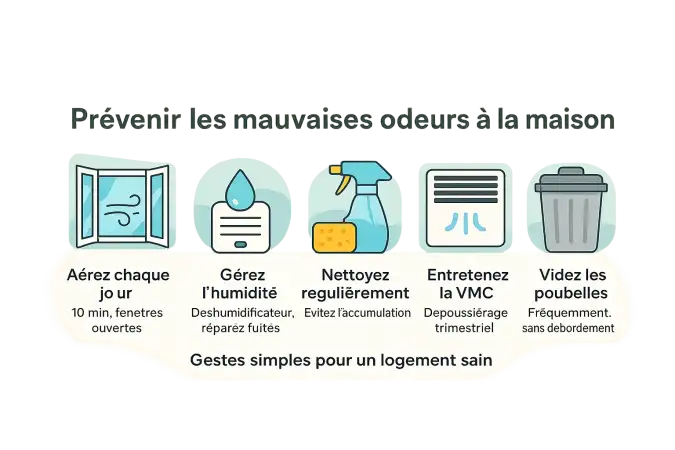 Illustration sur la prévention des mauvaises odeurs