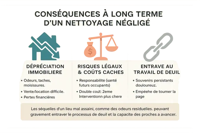 Illustration d'un logement insalubre après un nettoyage mal réalisé