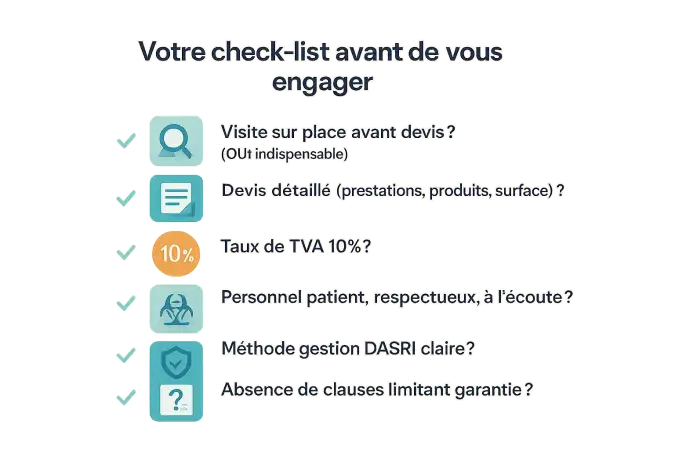 Check-list pour choisir une entreprise fiable de nettoyage après décès