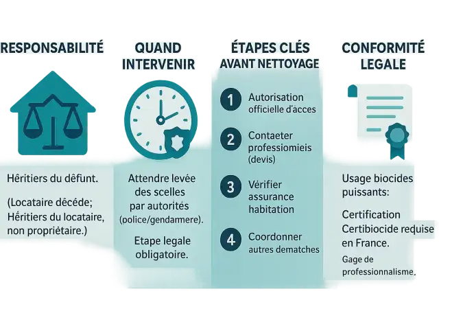Illustration du nettoyage après décès