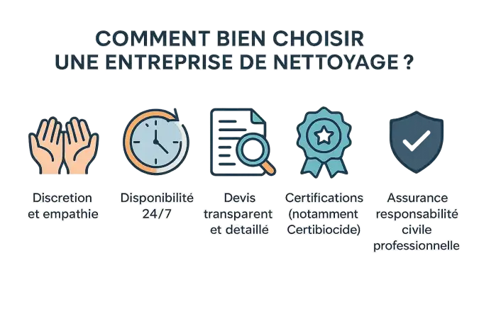 Critères pour choisir une entreprise de nettoyage après un suicide