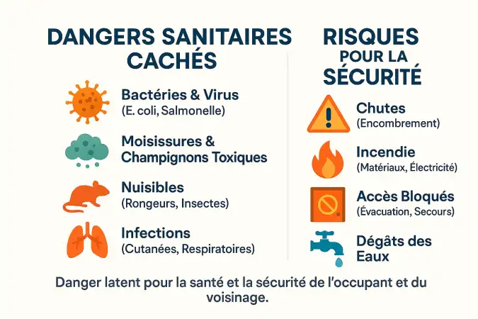 Vue d'un <strong>logement encombré</strong> avec des objets entassés partout